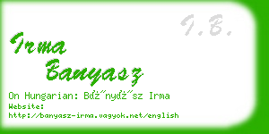 irma banyasz business card